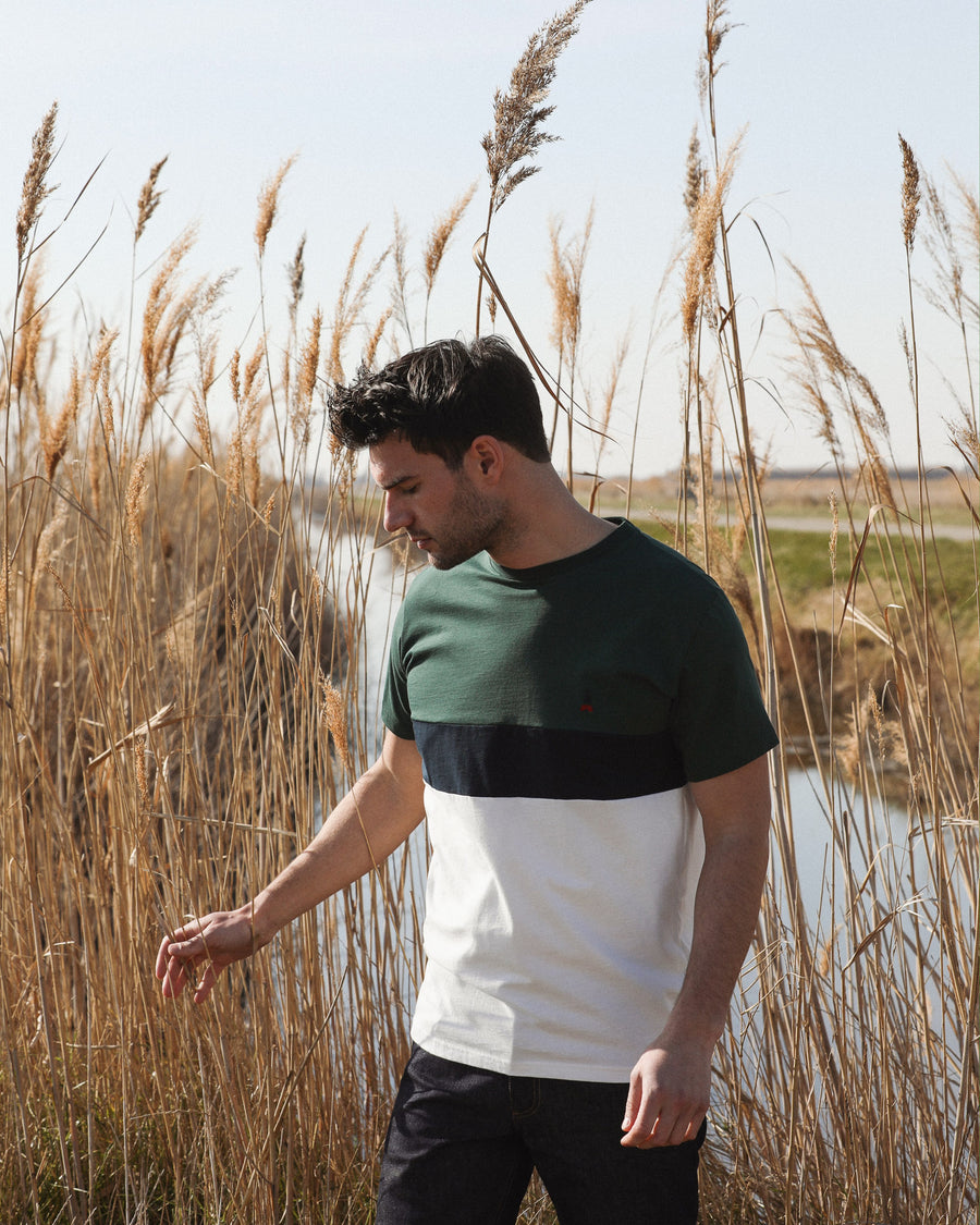 T-SHIRT HOMME COTON BIO | TRISTAN | TRICOLORE