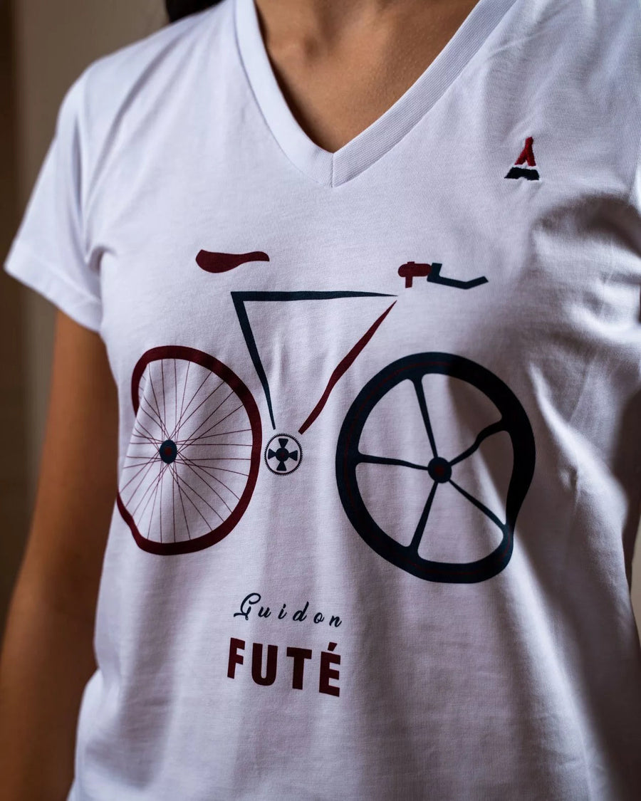 T-SHIRT Femme Guidon Futé col V - Coton Bio